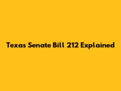 Texas Senate Bill 212 Explained