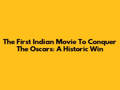 The First Indian Movie To Conquer The Oscars: A Historic Win