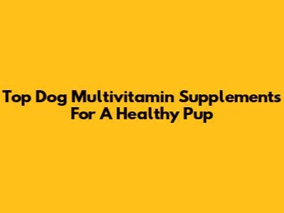 Top Dog Multivitamin Supplements For A Healthy Pup