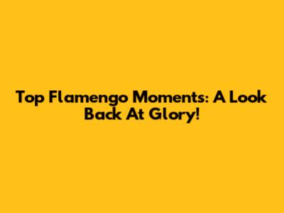 Top Flamengo Moments: A Look Back At Glory!