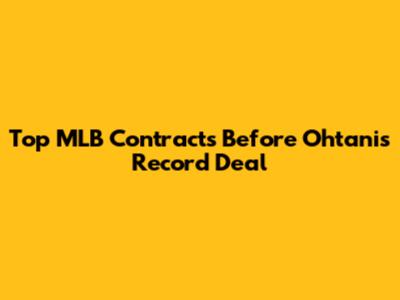 Top MLB Contracts Before Ohtani's Record Deal
