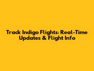 Track Indigo Flights: Real-Time Updates & Flight Info