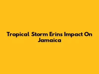 Tropical Storm Erin's Impact On Jamaica