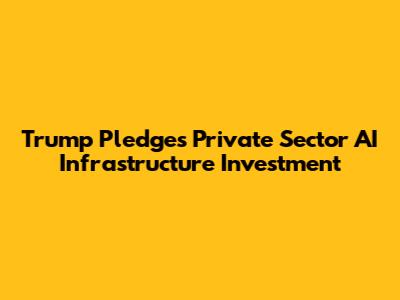 Trump Pledges Private Sector AI Infrastructure Investment