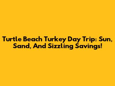 Turtle Beach Turkey Day Trip: Sun, Sand, And Sizzling Savings!