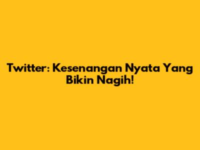 Twitter: Kesenangan Nyata Yang Bikin Nagih!