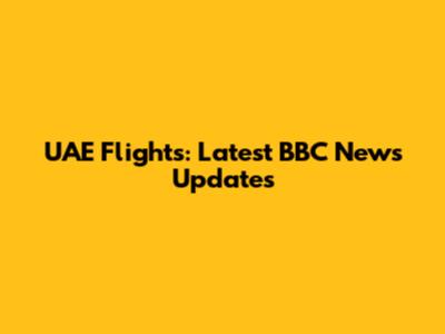 UAE Flights: Latest BBC News Updates