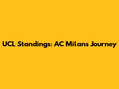 UCL Standings: AC Milan's Journey