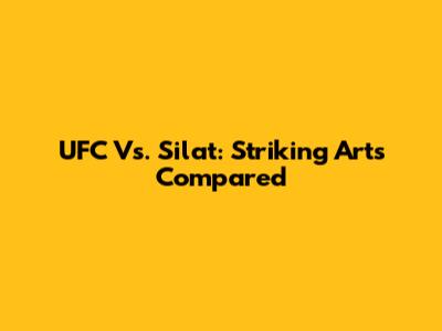 UFC Vs. Silat: Striking Arts Compared