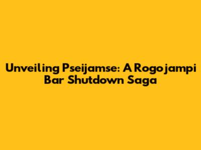Unveiling Pseijamse: A Rogojampi Bar Shutdown Saga