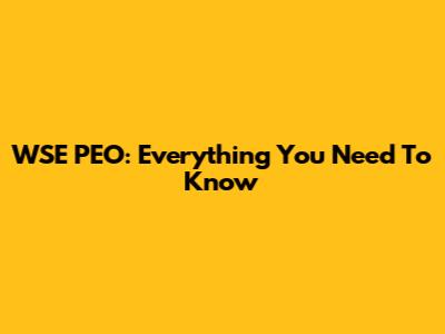 WSE PEO: Everything You Need To Know