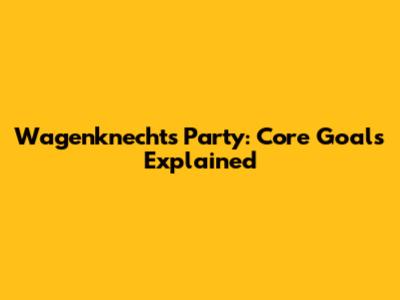 Wagenknecht's Party: Core Goals Explained