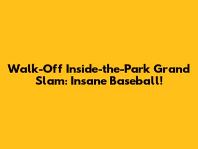 Walk-Off Inside-the-Park Grand Slam: Insane Baseball!