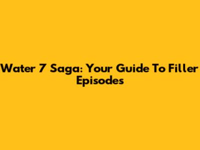 Water 7 Saga: Your Guide To Filler Episodes