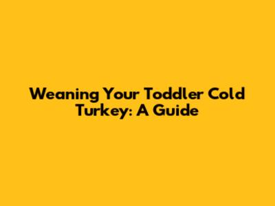 Weaning Your Toddler Cold Turkey: A Guide