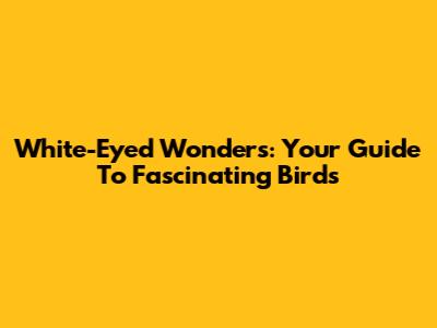White-Eyed Wonders: Your Guide To Fascinating Birds