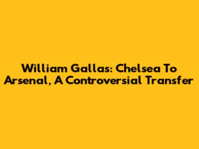William Gallas: Chelsea To Arsenal, A Controversial Transfer