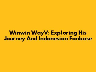 Winwin WayV: Exploring His Journey And Indonesian Fanbase