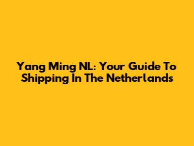 Yang Ming NL: Your Guide To Shipping In The Netherlands