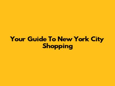 Your Guide To New York City Shopping