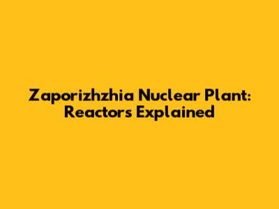 Zaporizhzhia Nuclear Plant: Reactors Explained